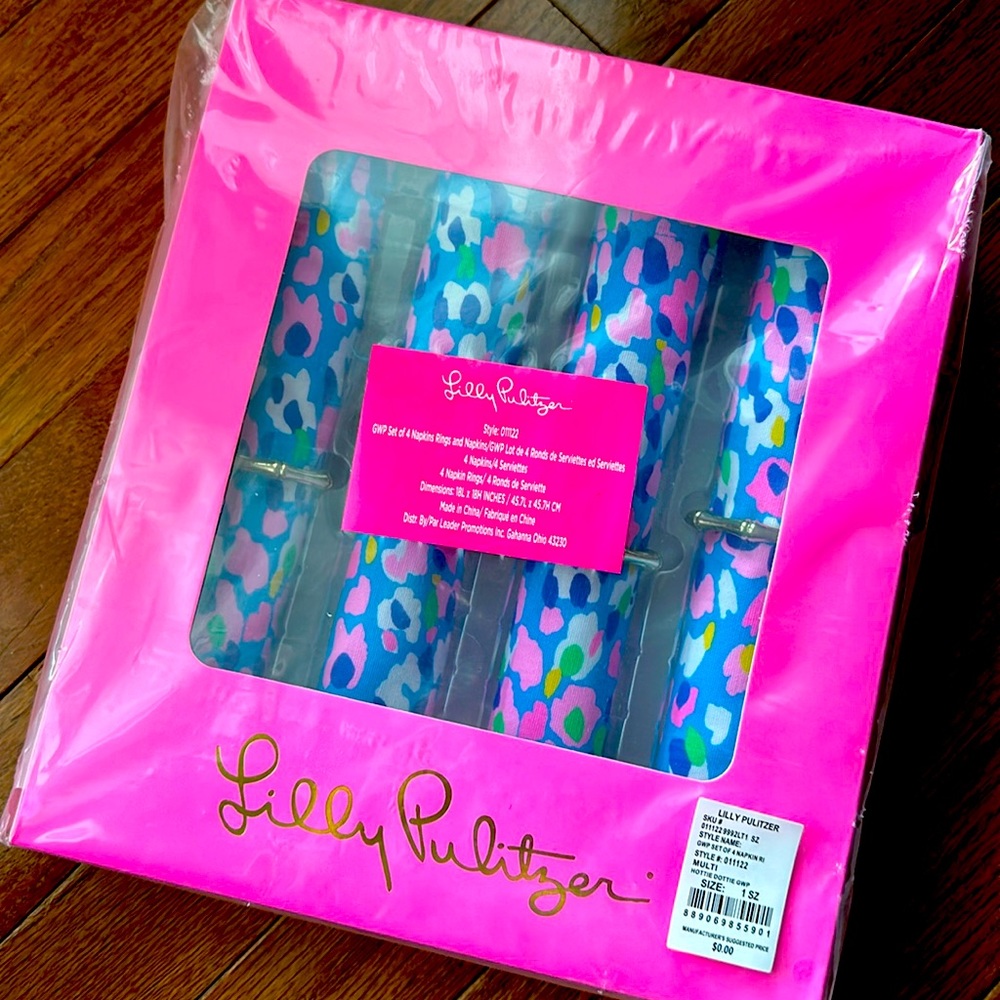 Lilly Pulitzer napkins with rings